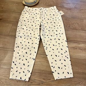 Frank & Oak , The Linda Floral Ballon Jeans in white , Sz 32